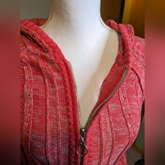 DKNY HOODED Half Zip WINTER Holiday Sweater SZ M - Picture 6 of 15